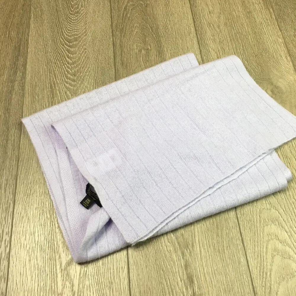 Charter Club Luxury 100% Cashmere Scarf Lavender Soft Knit One Size Cozycore